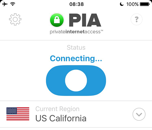 private internet access app still shows ip on websites